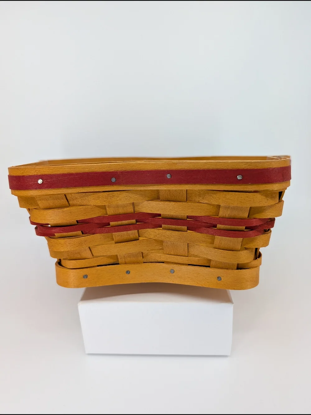 Longaberger 2001 Red Shining Star Basket/American Pride& Holly Liners/Protector - Picture 6 of 9